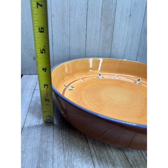 Vintage Block Basics Canyon Serving Bowl Orange 12'' Ceramic Large Round - Picture 6 of 7